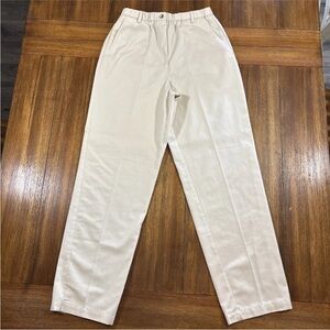Talbots Straight Leg Khaki Chino Pants Elastic Waist Women's 8